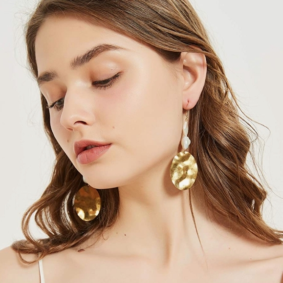 NEW Genuine Pearl Gold Boho Earrings - Picture 10 of 11